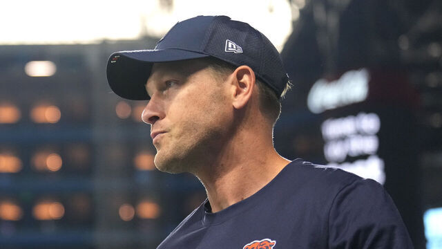 DETROIT, MICHIGAN - SEPTEMBER 14: Head coach Ben Johnson of the Chicago Bears looks on in the game against the Detroit Lions at Ford Field on September 14, 2025 in Detroit, Michigan.