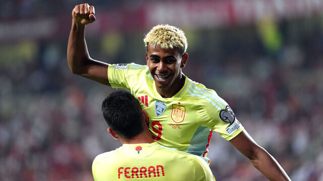 KONYA, TURKIYE - SEPTEMBER 7: Lamine Yamal (19) of Spain celebrates after scoring a goal during the 2026 FIFA World Cup European Qualifiers Group E second match between Turkiye and Spain at Medas Konya Buyuksehir Stadium in Konya, Turkiye, on September 7, 2025.