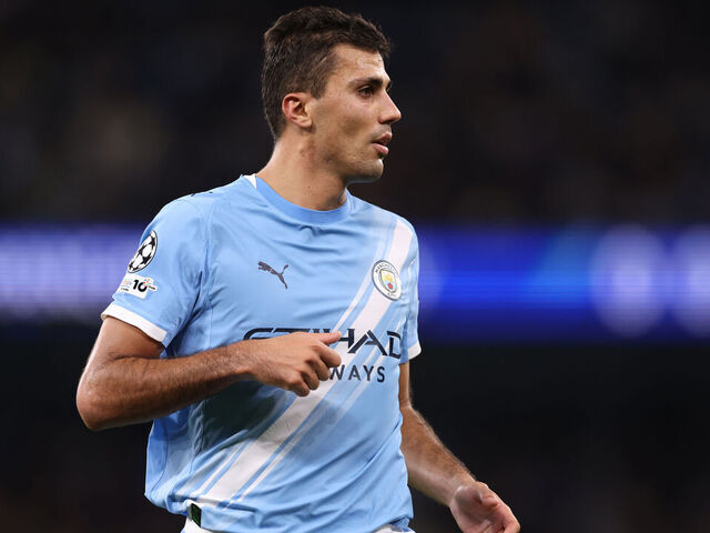 MANCHESTER, ENGLAND - SEPTEMBER 18: Rodri of Manchester City during the UEFA Champions League 2025/26 League Phase MD1 match between Manchester City and SSC Napoli at City of Manchester Stadium on September 18, 2025 in Manchester, England.
