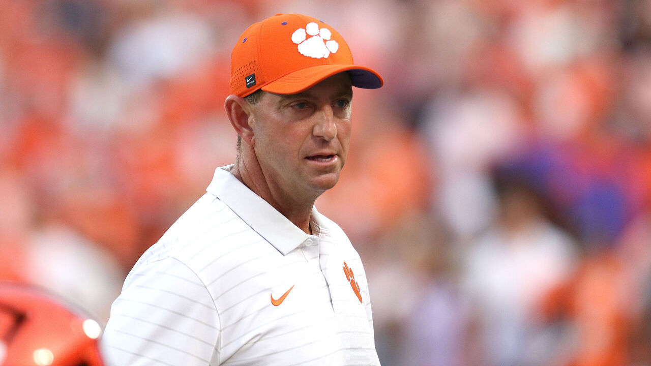 CLEMSON, SC - AUGUST 30: Clemson Tigers head coach Dabo Swinney during a college football game between the LSU Tigers and the Clemson Tigers on September 30, 2025, at Memorial Stadium in Clemson, S.C.