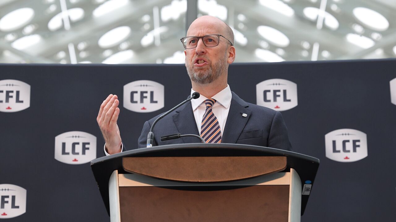 TORONTO. Stewart Johnston's introductory press conference at Hotel X on Thursday. THE CFL announced Johnston as the 15th commissioner of the CFL on April 2, but it is his first official day in the position.(R.J.Johnston/Toronto Star) R.J. Johnston/Toronto Star (R.J. Johnston/Toronto Star via Getty Images)