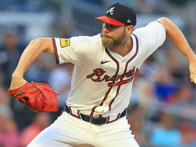 ATLANTA, GA - SEPTEMBER 22: Chris Sale #51 of the Atlanta Braves delivers during the Monday evening MLB game between the Atlanta Braves and the Washington Nationals on September 22, 2025 at Truist Park in Atlanta, Georgia.