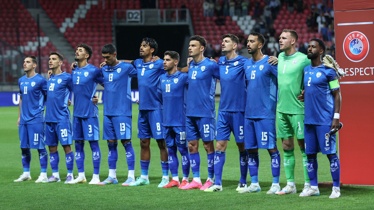 DEBRECZYN, HUNGARY - 2025/09/08: Team of Israel seen during The European World Cup Qualifiers 2026 football match between Israel and Italy at Nagyerdei Stadion. Final score; Israel 4:5 Italy.