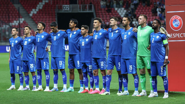 DEBRECZYN, HUNGARY - 2025/09/08: Team of Israel seen during The European World Cup Qualifiers 2026 football match between Israel and Italy at Nagyerdei Stadion. Final score; Israel 4:5 Italy.