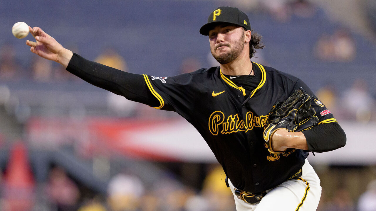PITTSBURGH, PENNSYLVANIA - SEPTEMBER 16: Paul Skenes #30 of the Pittsburgh Pirates pitches in a game against the Chicago Cubs at PNC Park on September 16, 2025 in Pittsburgh, Pennsylvania.
