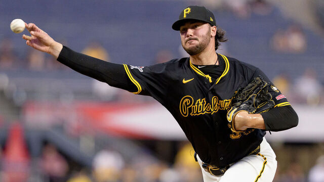 PITTSBURGH, PENNSYLVANIA - SEPTEMBER 16: Paul Skenes #30 of the Pittsburgh Pirates pitches in a game against the Chicago Cubs at PNC Park on September 16, 2025 in Pittsburgh, Pennsylvania.
