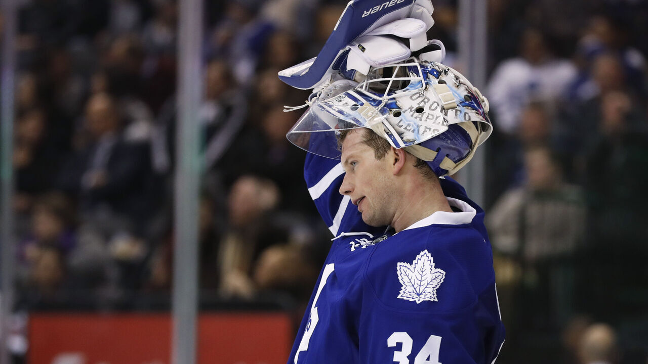 TORONTO, ON - FEBRUARY 23: Toronto Maple Leafs goalie James Reimer had a rough two periods with three goals scored on him by Nashville Predators Filip Forsberg alone during the second period of their NHL hockey game at the Air Canada Centre in Toronto, Ontario. Toronto Star/Todd Korol (Todd Korol/Toronto Star via Getty Images)