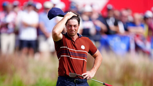 Viktor Hovland of Team Europe on day two of the Ryder Cup at the Bethpage Black Course, Farmingdale, New York. Picture date: Saturday September 27, 2025.