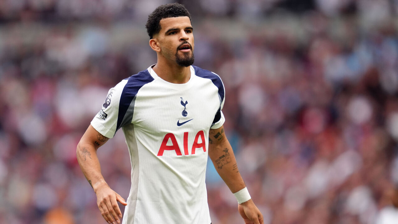 Tottenham Hotspur's Dominic Solanke during the Premier League match at the Tottenham Hotspur Stadium, London. Picture date: Saturday August 16, 2025.