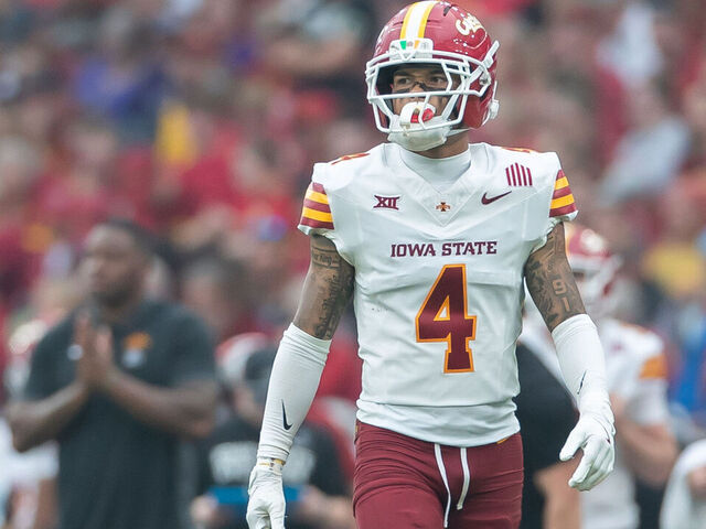 Dublin, Ireland - August 23: Jeremiah Cooper of Iowa State Cyclones looks on during the 2025 Aer Lingus Classic match between Kansas State and Iowa State at Aviva Stadium on August 23, 2025 in Dublin, Ireland.