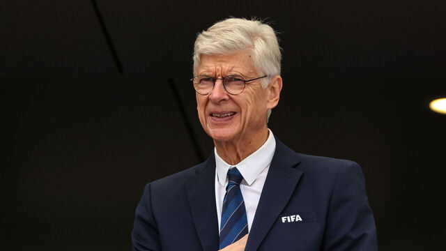 EAST RUTHERFORD, NEW JERSEY - JULY 13: French former football coach and actual FIFA Chief of Global Football Development Arsene Wenger looks on prior to kick off in the FIFA Club World Cup 2025 final match between Chelsea FC and Paris Saint-Germain at MetLife Stadium on July 13, 2025 in East Rutherford, New Jersey.
