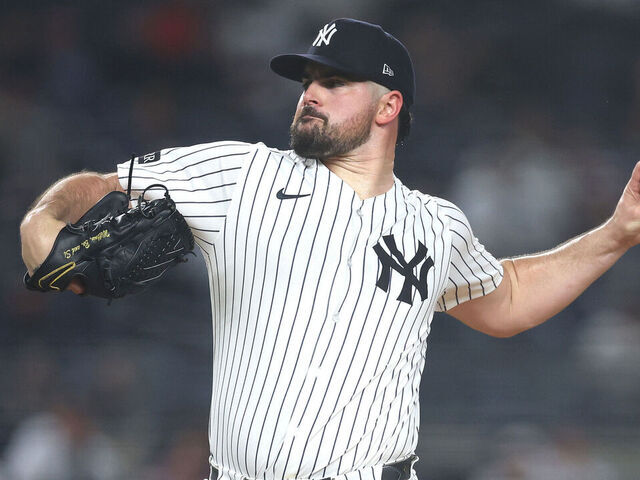 NEW YORK, NEW YORK - SEPTEMBER 25: Carlos Rodón #55 of the New York Yankees pitches during the game against the Chicago White Sox at Yankee Stadium on September 25, 2025 in Bronx borough of New York City.