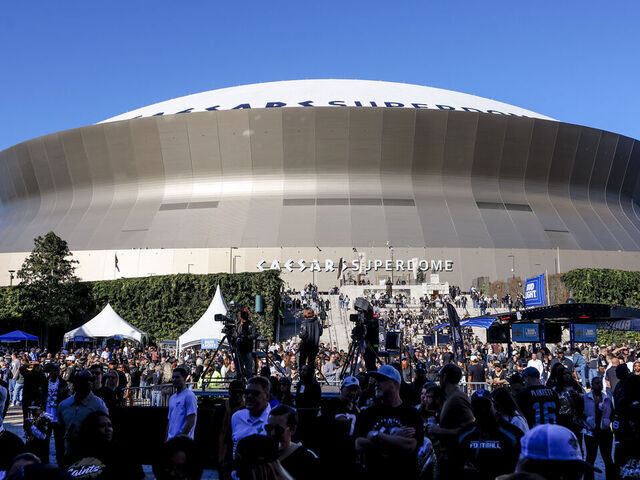 NEW ORLEANS, LOUISIANA - DECEMBER 29: A view outside of the exterior of the Caesars Superdome before a game between the New Orleans Saints and the Las Vegas Raiders on December 29, 2024 in New Orleans, Louisiana.