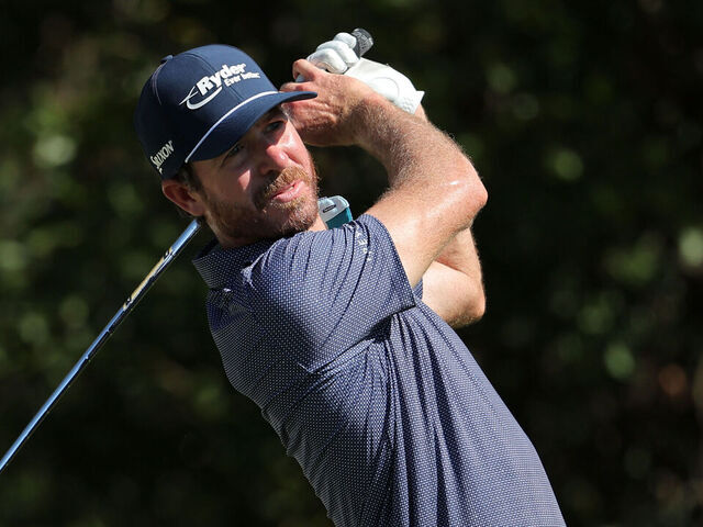 JACKSON, MISSISSIPPI - OCTOBER 02: Sam Ryder of the United States plays his shot from the 15th tee during the first round of the Sanderson Farms Championship 2025 at The Country Club of Jackson on October 02, 2025 in Jackson, Mississippi.