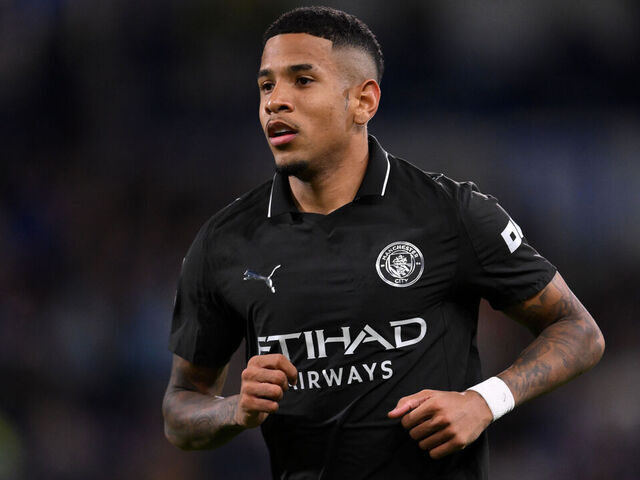 HUDDERSFIELD, ENGLAND - SEPTEMBER 24: Savinho of Manchester City during the Carabao Cup Third Round match between Huddersfield Town and Manchester City at Accu Stadium on September 24, 2025 in Huddersfield, England.