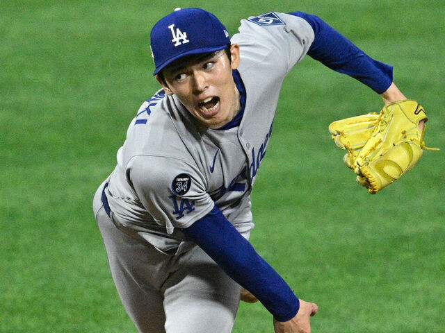 PHILADELPHIA, PA - OCTOBER 04: Los Angeles Dodgers pitcher Roki Sasaki #11 pitches the ball during the NLDS game between the Philadelphia Phillies and the Los Angeles Dodgers on October 4th, 2025 at Citizens Bank Park in Philadelphia, PA.