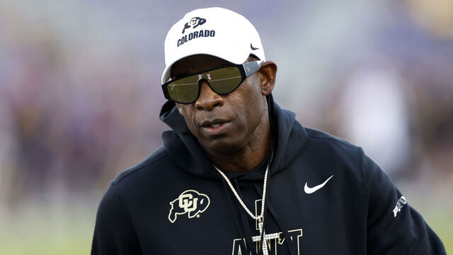 FORT WORTH, TEXAS - OCTOBER 04: Head coach Deion Sanders of the Colorado Buffaloes looks on before the game against TCU Horned Frogs at Amon G. Carter Stadium on October 4, 2025 in Fort Worth, Texas.