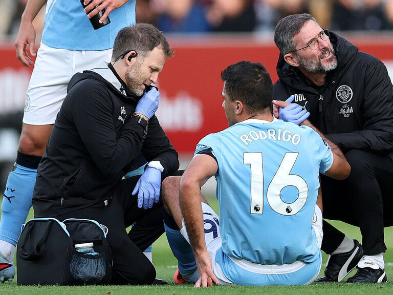 Man City's Rodri dealt another setback with suspected hamstring injury Man City's Rodri dealt another setback with suspected hamstring injury