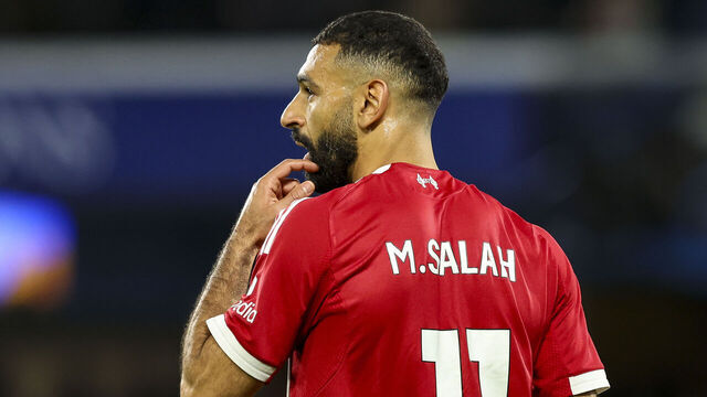 LONDON, ENGLAND - OCTOBER 04: Mohamed Salah of Liverpool during the Premier League match between Chelsea and Liverpool at Stamford Bridge on October 04, 2025 in London, England.