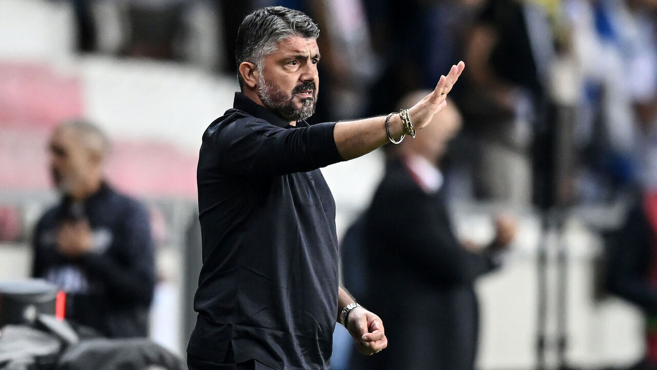 DEBRECEN, HUNGARY - SEPTEMBER 08: Gennaro Gattuso of Italy coach reacts during the FIFA World Cup 2026 qualifier match between Israel and Italy at Nagyerdei Stadion on September 08, 2025 in Debrecen, Hungary.
