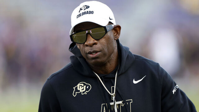 FORT WORTH, TEXAS - OCTOBER 04: Head coach Deion Sanders of the Colorado Buffaloes looks on before the game against TCU Horned Frogs at Amon G. Carter Stadium on October 4, 2025 in Fort Worth, Texas.