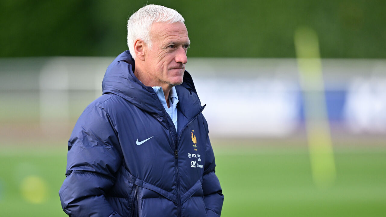 CLAIREFONTAINE-EN-YVELINES, FRANCE - OCTOBER 06: Didier Deschamps, head coach of France, is seen during a training session ahead of FIFA World Cup 2026 Qualifying match between France and Azerbaijan in Clairefontaine-en-Yvelines, southwest of Paris on October 6, 2025.
