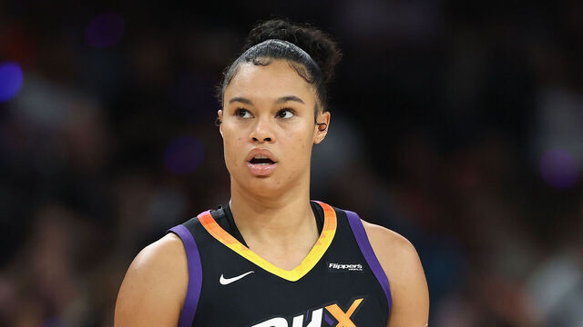 PHOENIX, ARIZONA - SEPTEMBER 28: Satou Sabally #0 of the Phoenix Mercury during the first half of Game Four of the 2025 WNBA Playoffs semifinals at PHX Arena on September 28, 2025 in Phoenix, Arizona. The Mercury defeated the Lynx 86-81 to advance to the WNBA finals.