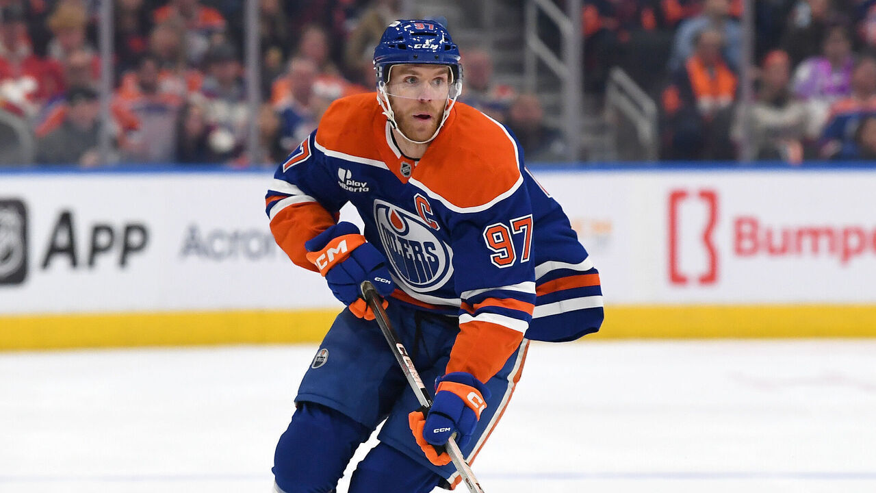 EDMONTON, CANADA - OCTOBER 8: Connor McDavid #97 of the Edmonton Oilers in action during the game against the Calgary Flames at Rogers Place on October 8, 2025, in Edmonton, Canada.