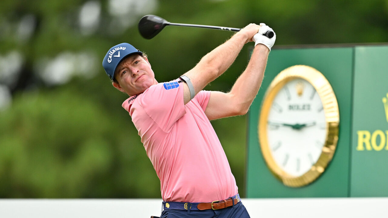 YOKOHAMA, JAPAN - OCTOBER 10: Max Greyserman of the United States hits his tee shot on the 9th hole during the second round of the Baycurrent Classic Presented by LEXUS at Yokohama Country Club on October 10, 2025 in Yokohama, Kanagawa, Japan.