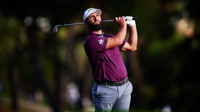MADRID, SPAIN - OCTOBER 10: Jon Rahm of Spain hits a shot on day two of the Open de España presented by Madrid 2025 at Club de Campo Villa de Madrid on October 10, 2025 in Madrid, Spain.