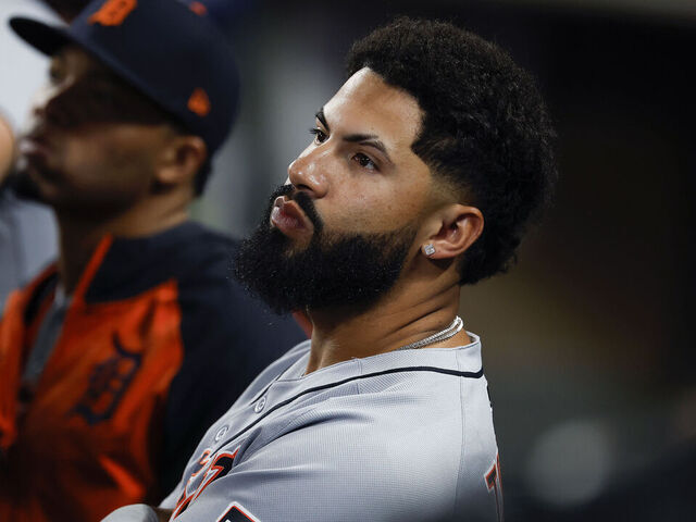 SEATTLE, WASHINGTON - OCTOBER 10: Gleyber Torres #25 of the Detroit Tigers looks on during the fourth inning against the Seattle Mariners in game five of the American League Division Series at T-Mobile Park on October 10, 2025 in Seattle, Washington.