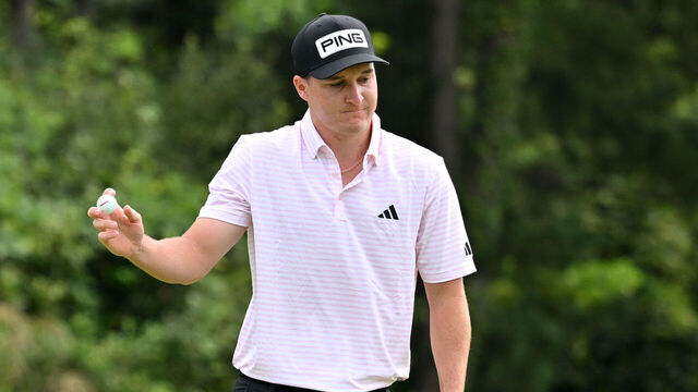 YOKOHAMA, JAPAN - OCTOBER 12: Matt McCarty of the United States acknowledges the gallery after the birdie on the 8th green during the final round of the Baycurrent Classic Presented by LEXUS at Yokohama Country Club on October 12, 2025 in Yokohama, Kanagawa, Japan.