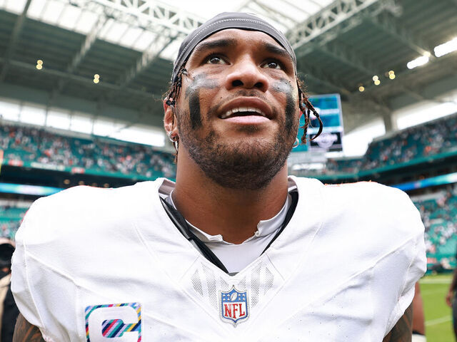 MIAMI GARDENS, FLORIDA - OCTOBER 12: Tua Tagovailoa #1 of the Miami Dolphins leaves the field after a loss against the Los Angeles Chargers following the game at Hard Rock Stadium on October 12, 2025 in Miami Gardens, Florida.