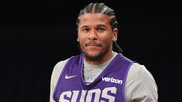 MACAU, CHINA - OCTOBER 9: Jalen Green #4 of the Phoenix Suns smiles during practice and media availability as part of 2025 NBA Global Games China at Venetian Arena on October 9, 2025 in Macau, China. NOTE TO USER: User expressly acknowledges and agrees that, by downloading and/or using this Photograph, user is consenting to the terms and conditions of the Getty Images License Agreement. Mandatory Copyright Notice: Copyright 2025 NBAE