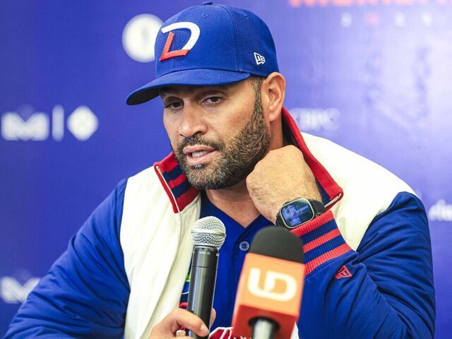 MEXICALI, MEXICO - FEBRUARY 7: Manager Albert Pujols of the Dominican Republic attends a press conference after the final between Dominican Republic and Mexico as part of the Serie Del Caribe 2025 at Estadio El Nido De Los Aguila on February 7, 2025 in Mexicali, Mexico.