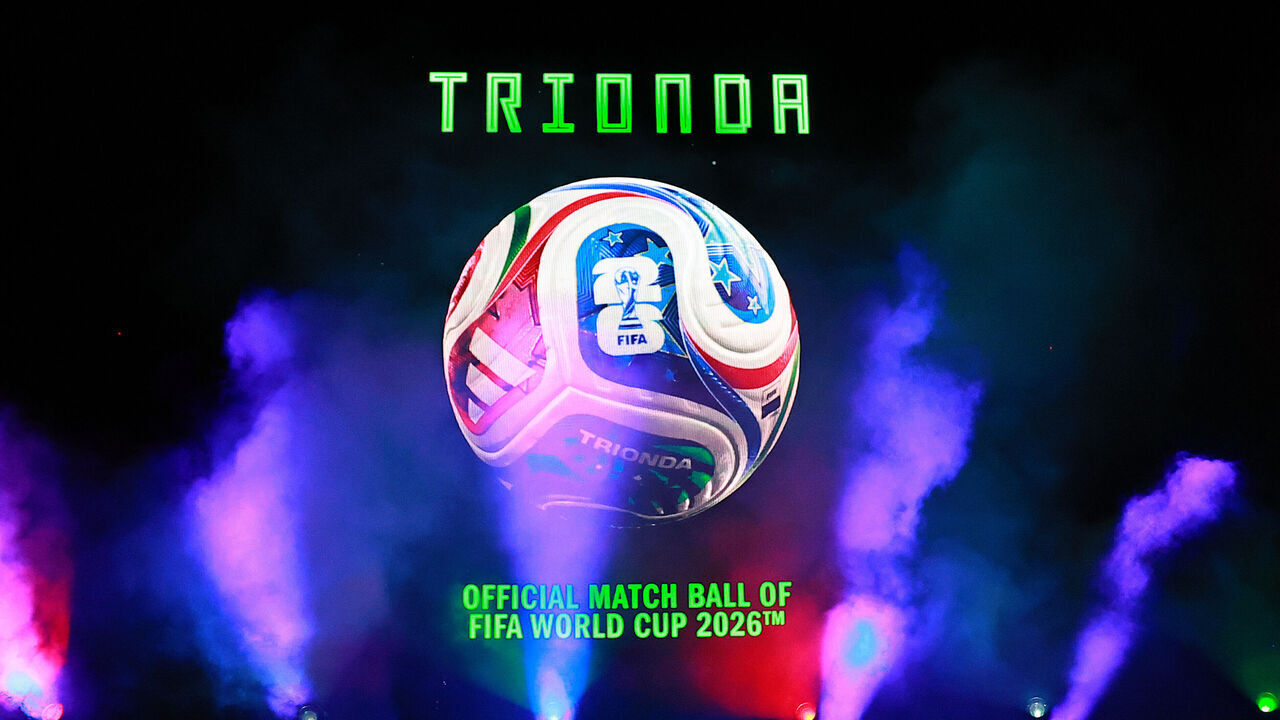 MEXICO CITY, MEXICO - OCTOBER 03: General view as holograms are displayed during the official launch of FIFA World Cup 2026 Match Ball "Trionda" at Azteca Stadium on October 03, 2025 in Mexico City, Mexico.