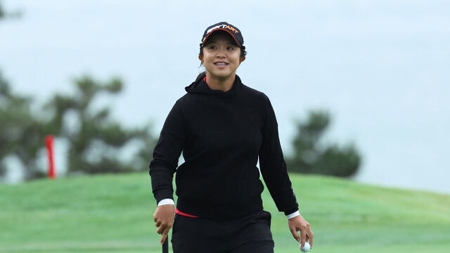 HAENAM, SOUTH KOREA - OCTOBER 18: Sei Young Kim of South Korea smiles after holing out on the 18th green during the third round of the BMW Ladies Championship 2025 at Pine Beach Golf Links on October 18, 2025 in Haenam, South Korea.