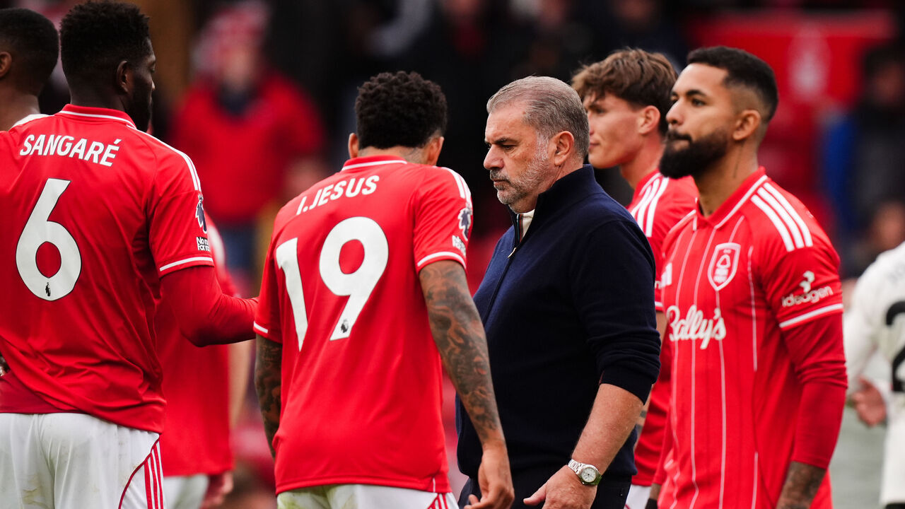 Nottingham Forest head coach Ange Postecoglou following the Premier League match at the City Ground, Nottingham. Picture date: Saturday October 18, 2025.