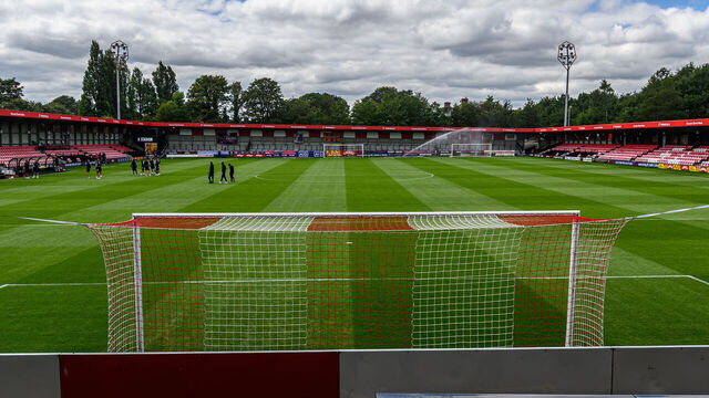 A general view of the pitch from the North Stand at Moor Lane during the Sky Bet League 2 match between Salford City and Crewe Alexandra at The Peninsula Stadium in Salford, on August 2, 2025.