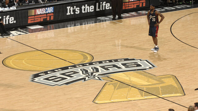 SAN ANTONIO - JUNE 7: LeBron James #23 of the Cleveland Cavaliers stands on the court while playing San Antonio Spurs in Game One of the 2007 NBA Finals at the AT&T Center on June 7, 2007 in San Antonio, Texas. Mandatory Copyright Notice: Copyright 2007 NBAE