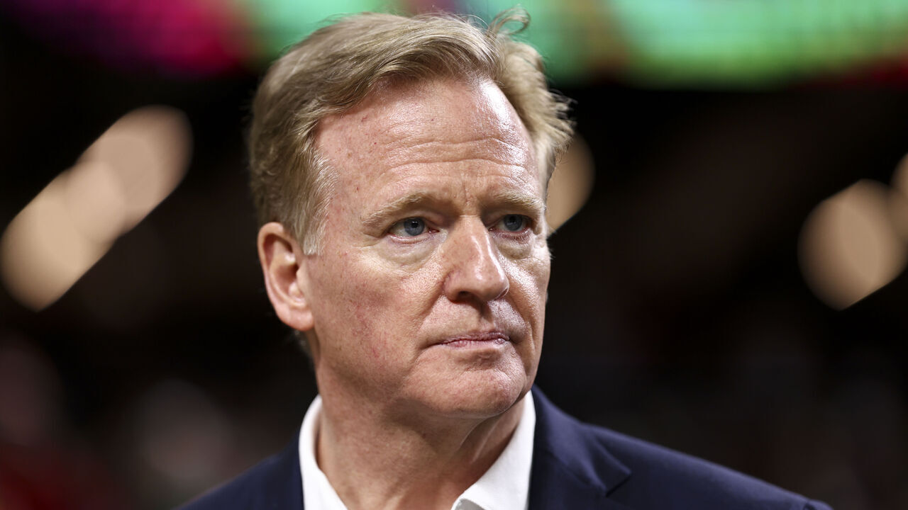 NEW ORLEANS, LOUISIANA - FEBRUARY 09: NFL Commissioner Roger Goodell looks on before Super Bowl LIX between the Kansas City Chiefs and the Philadelphia Eagles at Caesars Superdome on February 9, 2025 in New Orleans, Louisiana.