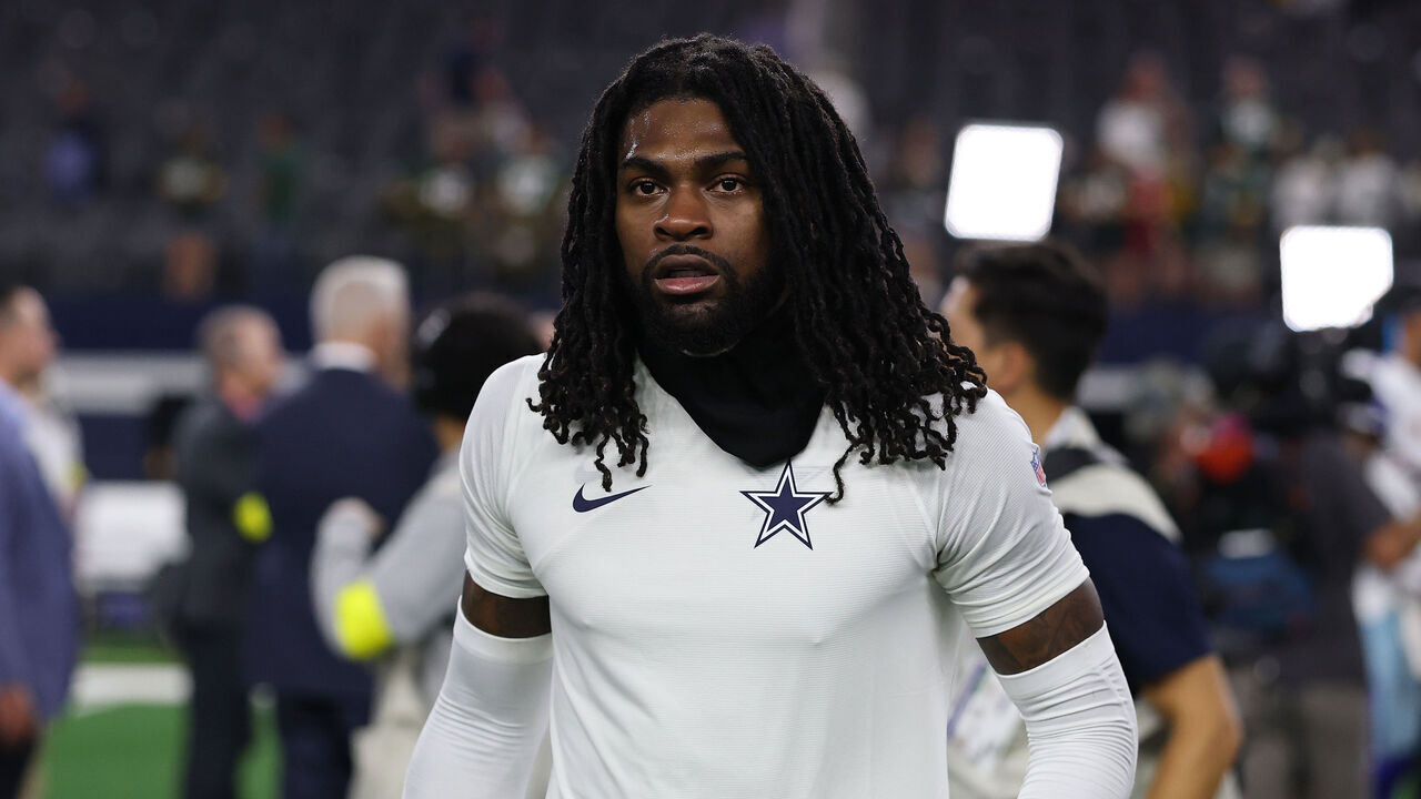 ARLINGTON, TEXAS - SEPTEMBER 28: Trevon Diggs #7 of the Dallas Cowboys leaves the field following a game against the Green Bay Packers at AT&T Stadium on September 28, 2025 in Arlington, Texas.