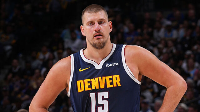 DENVER, CO - OCTOBER 25: Nikola Jokic #15 of the Denver Nuggets looks on during the game against the Phoenix Suns on October 25, 2025 at Ball Arena in Denver, Colorado. NOTE TO USER: User expressly acknowledges and agrees that, by downloading and/or using this Photograph, user is consenting to the terms and conditions of the Getty Images License Agreement. Mandatory Copyright Notice: Copyright 2025 NBAE