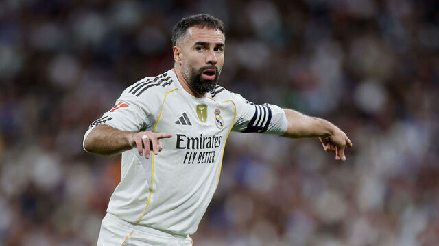 MADRID, SPAIN - OCTOBER 26: Daniel Carvajal of Real Madrid during the LaLiga EA Sports match between Real Madrid v FC Barcelona at the Estadio Santiago Bernabeu on October 26, 2025 in Madrid Spain