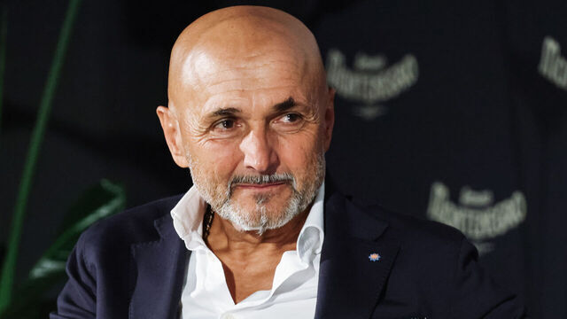 Luciano Spalletti, an Italian football coach, is seen during the press conference to present the new Amaro Montenegro commercial starring the two icons of Italian football, Francesco Totti and Luciano Spalletti, at the Anteo Palazzo del Cinema in Milan, Italy, on October 28, 2025.