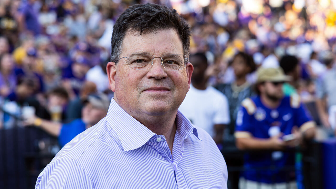 BATON ROUGE, LA - SEPTEMBER 09: LSU Tigers Athletic Director Scott Woodward before a game between the LSU Tigers and the Grambling State Tigers at Tiger Stadium in Baton Rouge, Louisiana on September 9, 2023.
