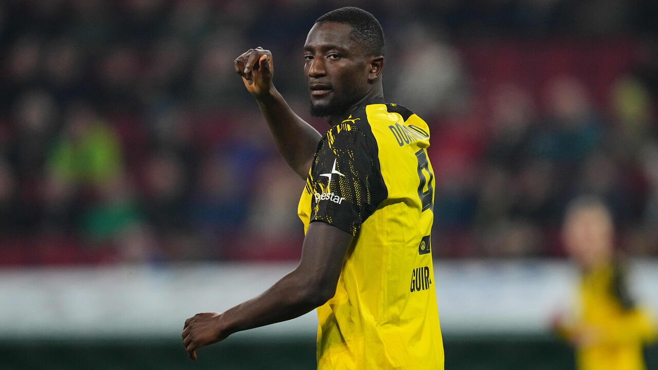 Serhou Guirassy (Borussia Dortmund) looks on during the 1.Bundesliga match between FC Augsburg and Borussia Dortmund at WWK ARENA, Augsburg, Germany on October 31, 2025.