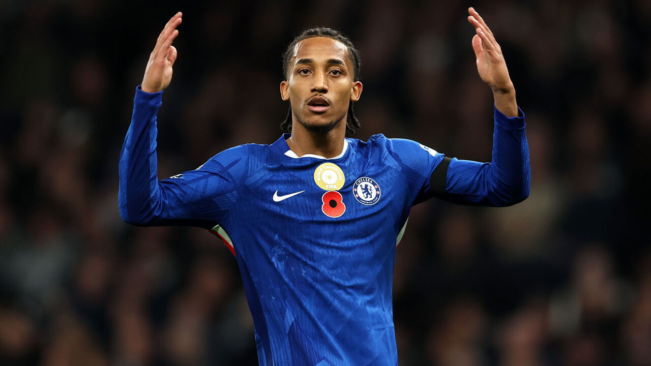 LONDON, ENGLAND - NOVEMBER 01: Joao Pedro of Chelsea reacts during the Premier League match between Tottenham Hotspur and Chelsea at Tottenham Hotspur Stadium on November 01, 2025 in London, England.