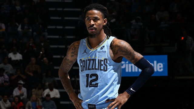MEMPHIS, TN - OCTOBER 31: Ja Morant #12 of the Memphis Grizzlies looks on during the game against the Los Angeles Lakers during the 2025 - 2026 Emirates NBA Cup game on October 31, 2025 at FedExForum in Memphis, Tennessee. Mandatory Copyright Notice: Copyright 2025 NBAE