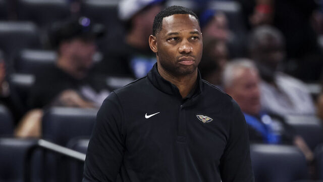 ORLANDO, FLORIDA - OCTOBER 16: Head Coach Willie Green of the New Orleans Pelicans looks on during the second half of a preseason game against the Orlando Magic at the Kia Center on October 16, 2025 in Orlando, Florida. NOTE TO USER: User expressly acknowledges and agrees that, by downloading and/or using this Photograph, user is consenting to the terms and conditions of the Getty Images License Agreement